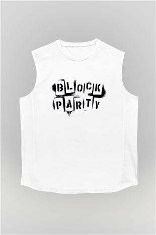 Bloc Party Beyaz Unisex Kolsuz Tişört