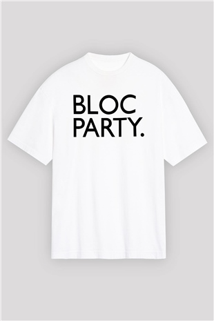 Bloc Party Beyaz Unisex Oversize Tişört T-Shirt