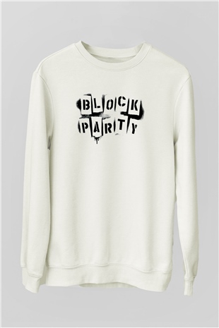 Bloc Party Beyaz Unisex Sweatshirt