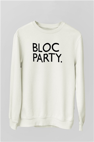 Bloc Party Beyaz Unisex Sweatshirt