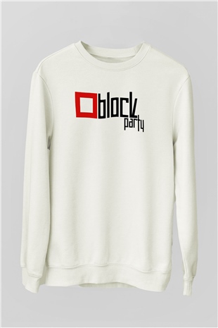 Bloc Party Beyaz Unisex Sweatshirt