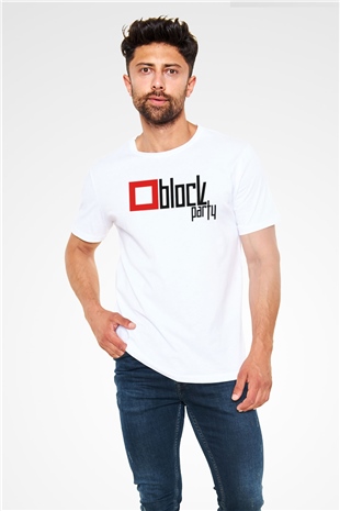 Bloc Party Beyaz Unisex Tişört T-Shirt - TişörtFabrikası
