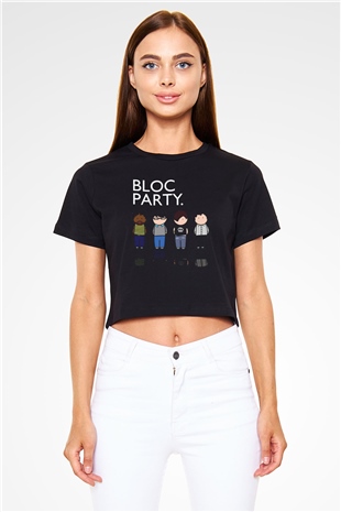 Bloc Party Siyah  Crop Top Tişört