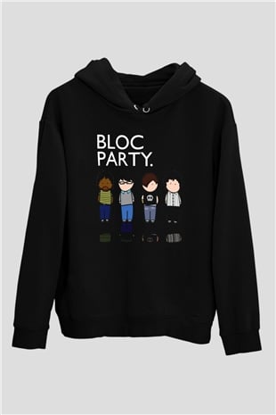 Bloc Party Siyah Unisex Kapüşonlu Sweatshirt