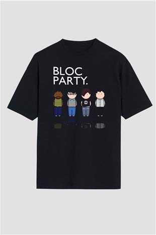 Bloc Party Siyah Oversize Tişört Oversize T-shirt - TişörtFabrikası