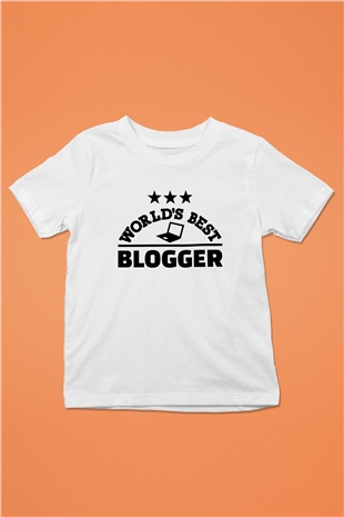 Blogger Beyaz Unisex Çocuk Tişört