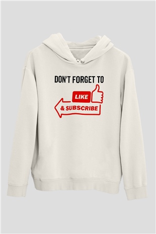 Blogger Beyaz Unisex Kapüşonlu Sweatshirt