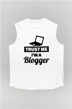 Blogger Beyaz Unisex Kolsuz Tişört