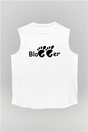Blogger Beyaz Unisex Kolsuz Tişört
