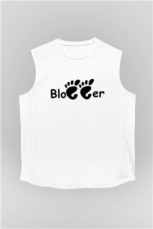 Blogger Beyaz Unisex Kolsuz Tişört