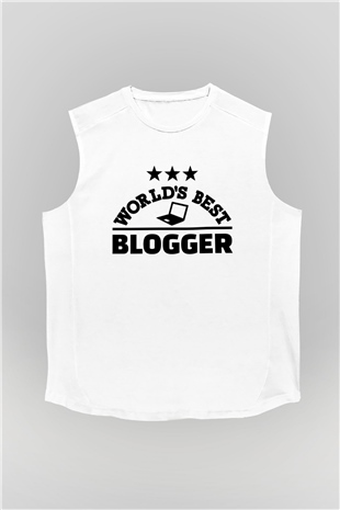 Blogger Beyaz Unisex Kolsuz Tişört