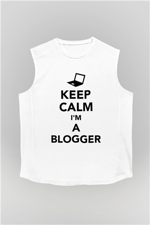 Blogger Beyaz Unisex Kolsuz Tişört
