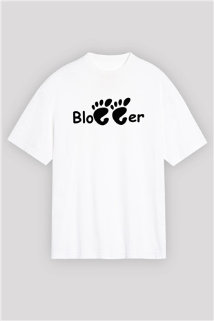 Blogger Beyaz Unisex Oversize Tişört T-Shirt