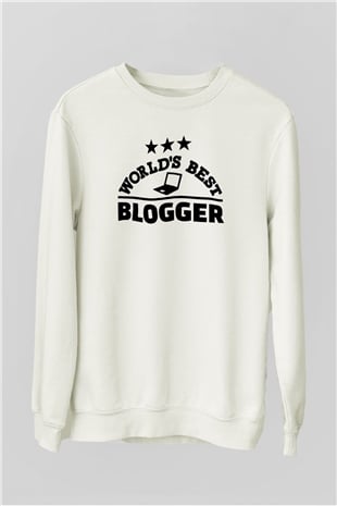 Blogger Beyaz Unisex Sweatshirt