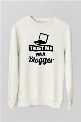 Blogger Beyaz Unisex Sweatshirt