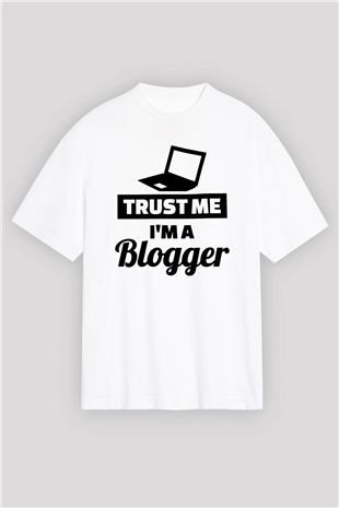 Blogger Beyaz Oversize Tişört Oversize T-shirt - TişörtFabrikası