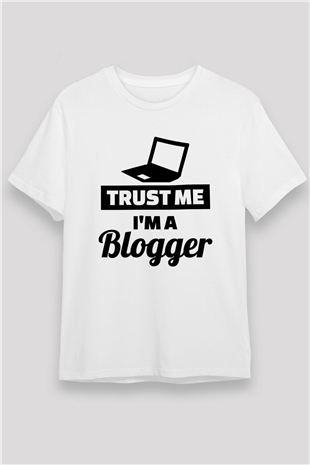 Blogger Beyaz Unisex Tişört T-Shirt - TişörtFabrikası