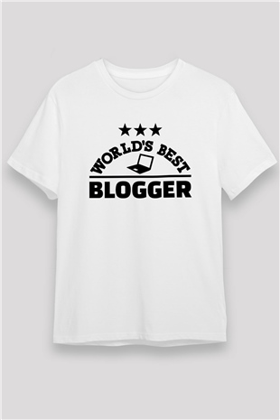 Blogger Beyaz Unisex Tişört T-Shirt - TişörtFabrikası