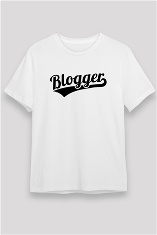Blogger Beyaz Unisex Tişört T-Shirt - TişörtFabrikası