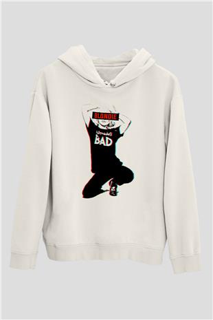 Blondie - Debbie Harry Baskılı Beyaz Unisex Kapüşonlu Sweatshirt