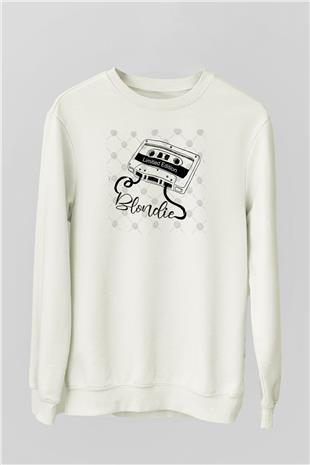 Blondie - Debbie Harry Baskılı Beyaz Unisex Sweatshirt