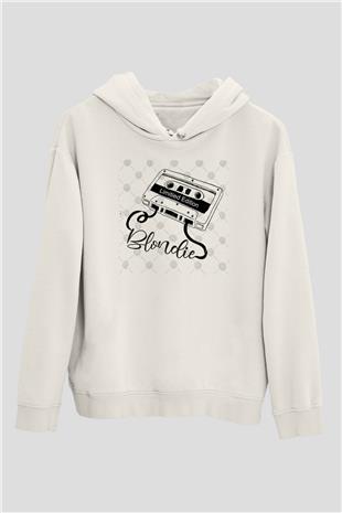 Blondie - Debbie Harry Baskılı Beyaz Unisex Kapüşonlu Sweatshirt