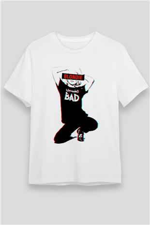 Blondie - Debbie Harry Baskılı Unisex Beyaz Tişört - Tshirt