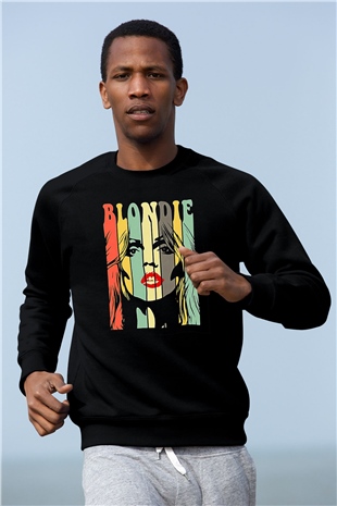 Blondie - Debbie Harry Baskılı Unisex Siyah Sweatshirt