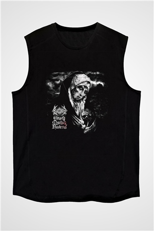 Bloodbath Baskılı Unisex Siyah Kolsuz Tişört