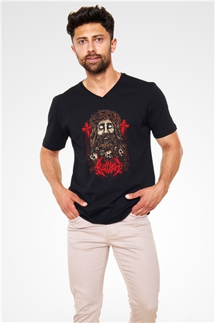 Bloodbath Siyah Unisex V Yaka Tişört T-Shirt