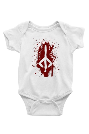 Bloodborne Baskılı Beyaz Unisex Bebek Body - Zıbın