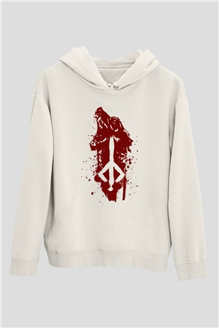 Bloodborne Beyaz Unisex Kapşonlu Sweatshirt