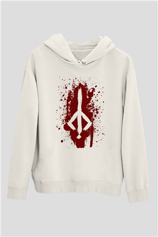 Bloodborne Beyaz Unisex Kapşonlu Sweatshirt