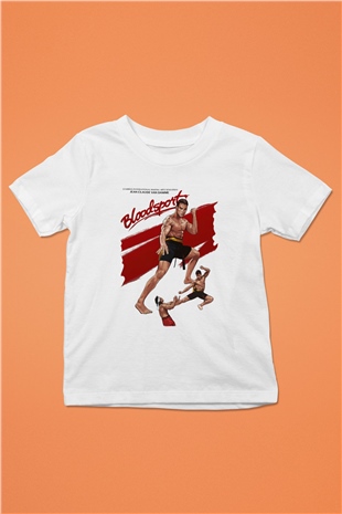Bloodsport Kan Sporu Baskılı Beyaz Unisex Çocuk Tişört