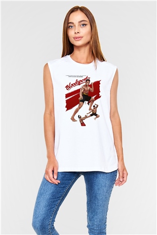 Bloodsport Kan Sporu Beyaz Unisex Kolsuz Tişört