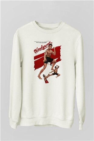 Bloodsport Kan Sporu Beyaz Unisex Sweatshirt