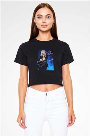 Blue Murder Siyah Crop Top Tişört