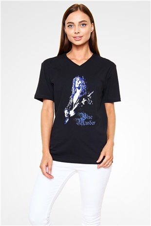 Blue Murder Siyah Unisex V Yaka Tişört
