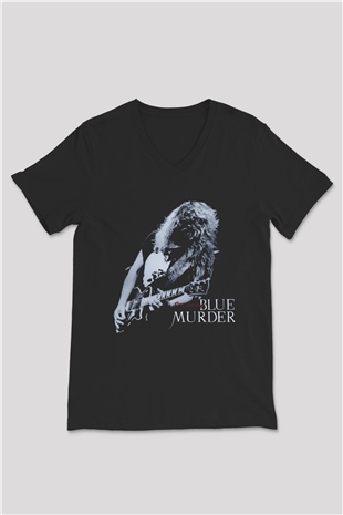 Blue Murder Siyah Unisex V Yaka Tişört