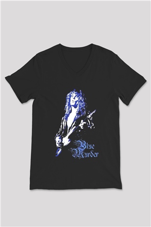 Blue Murder Siyah Unisex V Yaka Tişört