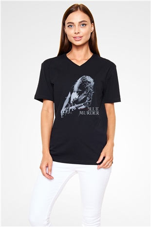 Blue Murder Siyah Unisex V Yaka Tişört