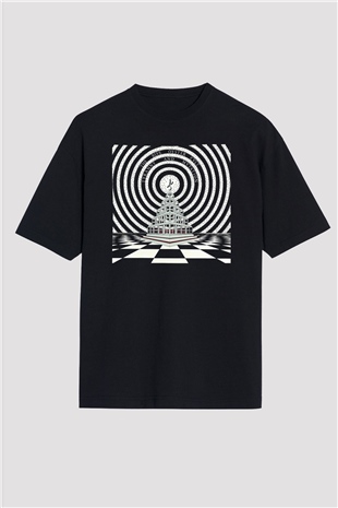 Blue Oyster Cult Baskılı Unisex Siyah Oversize Tişört - Tshirt
