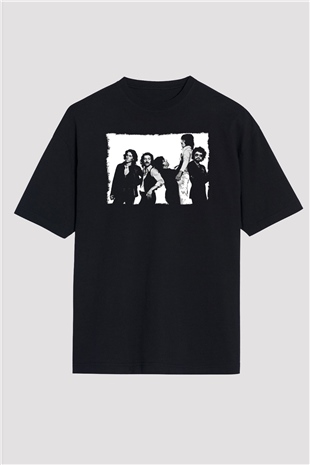Blue Oyster Cult Baskılı Unisex Siyah Oversize Tişört - Tshirt