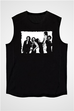 Blue Oyster Cult Baskılı Unisex Siyah Kolsuz Tişört - Tshirt
