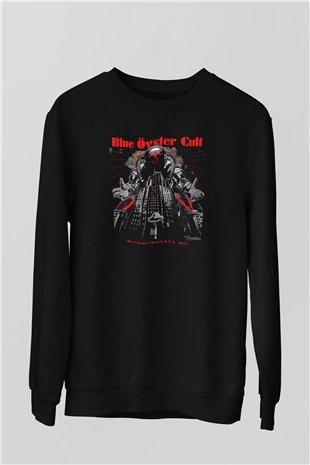 Blue Oyster Cult Baskılı Unisex Siyah Sweatshirt