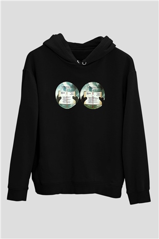 Blue Oyster Cult Baskılı Unisex Siyah Kapüşonlu Sweatshirt