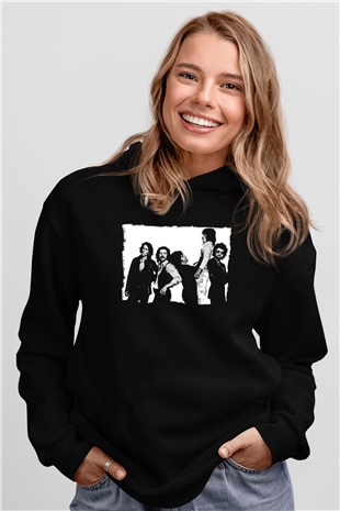 Blue Oyster Cult Baskılı Unisex Siyah Kapüşonlu Sweatshirt