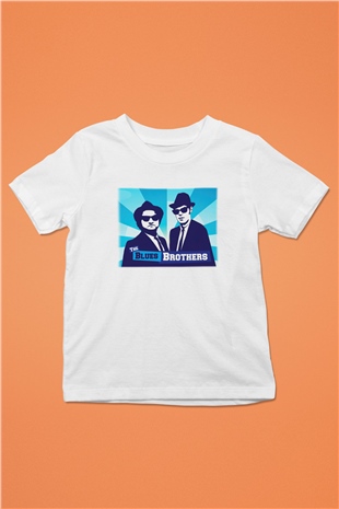 Blues Brothers Baskılı Beyaz Unisex Çocuk Tişört