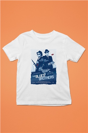 Blues Brothers Beyaz Unisex Çocuk Tişört