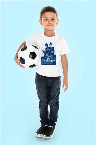 Blues Brothers Beyaz Unisex Çocuk Tişört